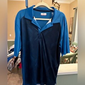Grand Slam Men's Golf Polo Shirt Blue Short Sleeves, Large Tall, Two-Tone